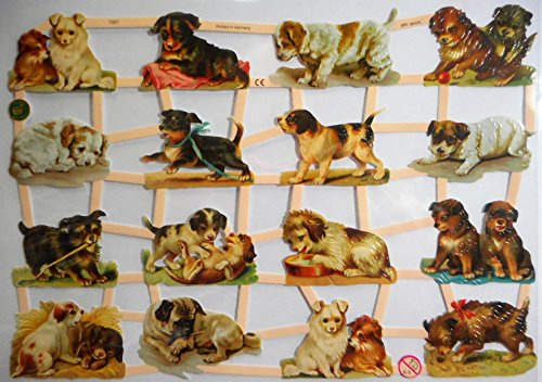 Glanzbilder Hunde Hunde Dog EF 7327 Oblate Posiebilder Scrapbook Deko GWI 540
