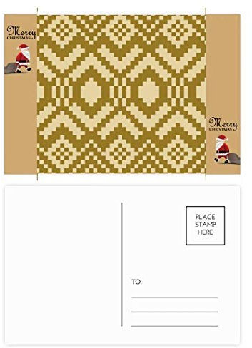 Postkarte, quadratisch, sechseckig, Motiv: Weihnachtsmann, 20 Stück