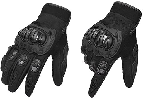Carrfan Motorradhandschuhe für Herren, Touchscreen, kompletter Finger, Rennen, Motorrad, Radfahren, Motocross, Mountainbike, atmungsaktiv