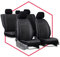 3er Set Saferide Autositzbezüge PKW universal | Auto Sitzbezüge Kunstleder Schwarz für Airbag geeignet für Vordersitze und Rückbank |1+1 Autositze vorne und 1 Sitzbank hinten teilbar 2 Reißverschlüsse