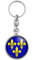 BADGMANIA Porte Clés Métal 2 faces Porte-Clés Acier Goutte Fleurs de Lys Royale Roi de France Royauté Ile de France - Jaune sur Fond Bleu Logo 33mm