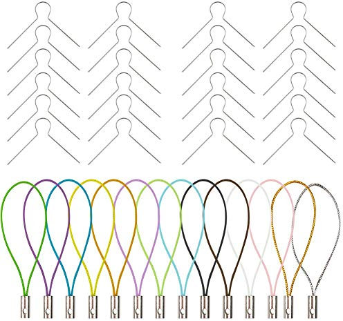 GIANOLUC 150 Stück Weihnachtskugel Haken, Kugelaufhänger Silber, Haken Weihnachtskugel mit 150 Bunte Schnur, Haken Weihnachtsschmuck Silber, Baumhaken Silber, Schnellaufhänger für Weihnachtskugel