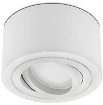 lambado® Flache LED Aufbaustrahler/Deckenstrahler Set inkl. 230V 5W Spots dimmbar - runde Aufbauleuchte/Deckenspots in weiss