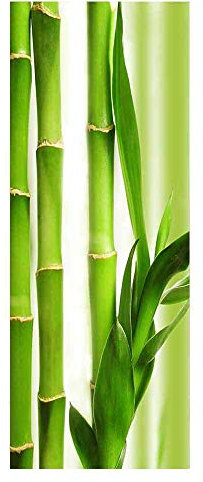 oxiang Stickers Porte 3D Vert Bambou Auto-AdhéSif Mural DéCoration De La Maison Art DéCalque Chambre Salon Affiche Amovible Stickers Porte -77x200cm