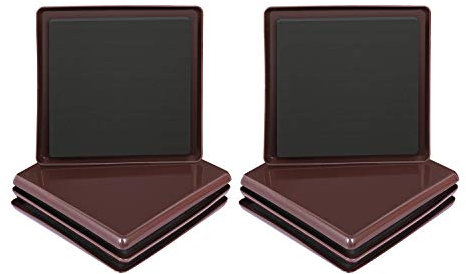 Ezprotekt 127 mm Selbstklebende Möbelgleiter, 8 Stück Möbelgleiter, quadratisch, selbstklebend, Möbelgleiter und Gleiter, Möbel-Umzugspads, Teppichschutz (Braun)