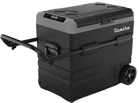Dreiha CBX55-LR Nevera Portátil con compresor LG, CoolingBox 55-LR con una capacidad de refrigeración de +20°C a -20°C, Conexiones 12V / 24V 0 110V/ 220V para coche, camión, barco y autocaravana