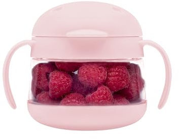 Ubbi Tweat No Spill Snack Container for Kids, BPA-Free, Toddler Snack Container, Blush Pink