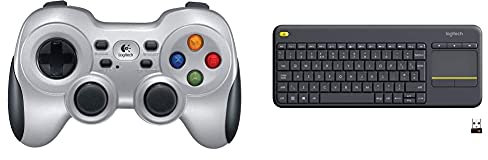 Logitech F710 Wireless Gamepad, 2.4 GHz Wireless con Nano-Ricevitore USB, Controller Dual Vibration Feedback & K400 Plus Tastiera Wireless per TV, Pc, Home Theater