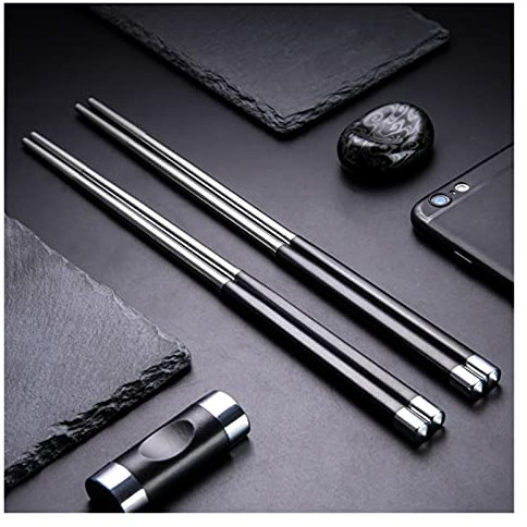100 paires de baguettes japonaises Set 304 Baguettes de voyage réutilisables en acier inoxydable cadeau