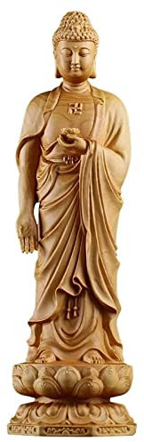 YQLKD Skulptur Dekorationamitabha Skulptur Buddhismus Holzfigur Buddha Statue Dekor
