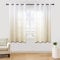 MRTREES Voile Gardinen Farbverlauf Transparent Vorhang Kurz Tüllvorhang mit Ösen in Beige Weiß Verlauf 145×140cm (H×B) Modern für Kinderzimmer Wohnzimmer Schlafzimmer 2er-Set
