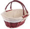 Einkaufskorb Picknickkorb Henkelkorb Wäschekorb Rattan Gewebter Korb Gartenkorb mit Henkel Flechtkorb Küchenkorb Aufbewahrungskorb für Zuhause Camping Garten,126102F5OCV,32X25X13CM