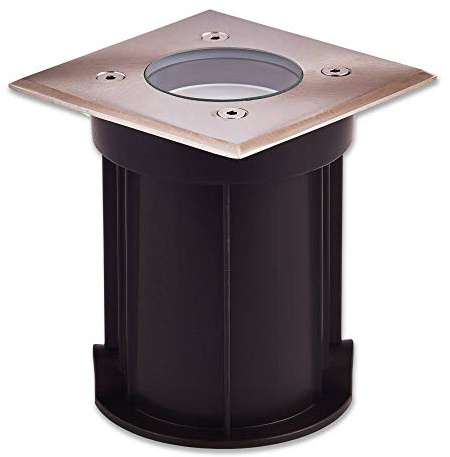 Trano LED Bodeneinbaustrahler 9 Watt warmweiß IP66 eckig - GU10 230V Bodenstrahler Spot - Bodeneinbauleuchte Außenleuchte als Gartenlicht oder Gartenstrahler