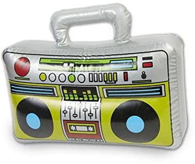 The Glowhouse Große aufblasbare Radio Boom Box Stereo Lautsprecher Blow Up Junggesellenabschied Prop Neuheit Dress Up Witz 80er 90er Jahre