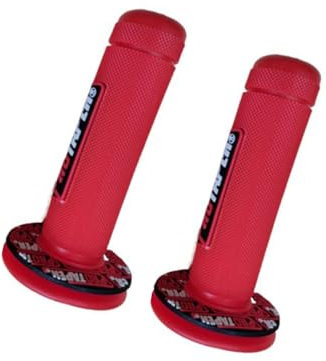 NICOLIE Empuñaduras para Manillar de Motocicleta, empuñaduras para Motocross, Manillar para Moto de Cross, empuñaduras de Goma para Manillar de 7/8 - Rojo - 22mm