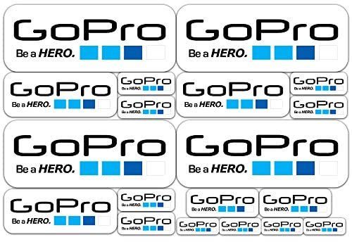 GO PRO kompatible Aufkleber GO PRO – Kit schwarz weiß verschiedene Größen und Farben – Fahrrad Motorrad Auto Aufkleber Aufkleber Vinyls Farben Go Pro Motocross Enduro MTB (19 Stück - Weiß)