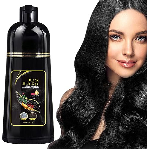 2-in-1 Blackening Shampoo, Shampoo Für Schwarzes Haar,Schwarzes Haarfärbeshampoo, Schnelles Nährendes Shampoo, Haarfärbeshampoo für Männer & Frauen- Einfach zu benutzen, Einfach & schnell