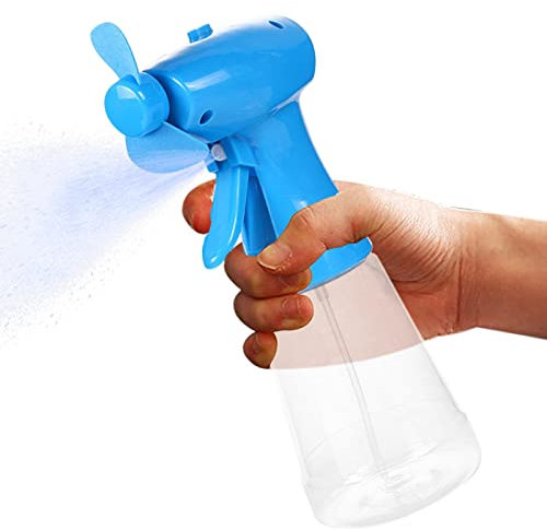 pologmase Ventilador portátil con Niebla | Ventilador Viaje | Ventiladores refrigeración por pulverización Agua con Pilas para Uso en Interiores y Exteriores para niños y Adultos