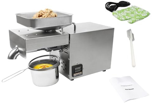 awolsrgiop 1500W Oil Press Machine Oil Expel, Stainless Steel Electric Automatic Cold Hot with Intelligent Control Panel/LCD Touch Screen/Food Grade Stainless Steel, Oil Extractor