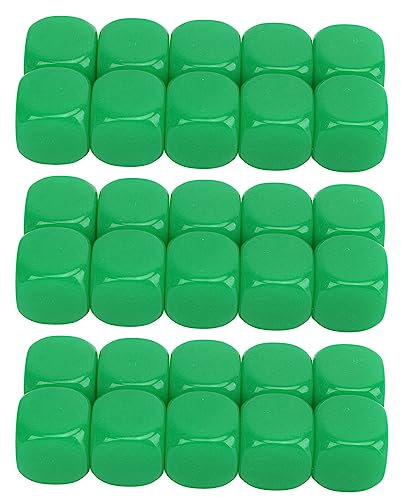 Würfel, 30 Stück 16 Mm 6-seitige Abgerundete Würfel, Glattes Würfelset für den Mathematikunterricht (Grün