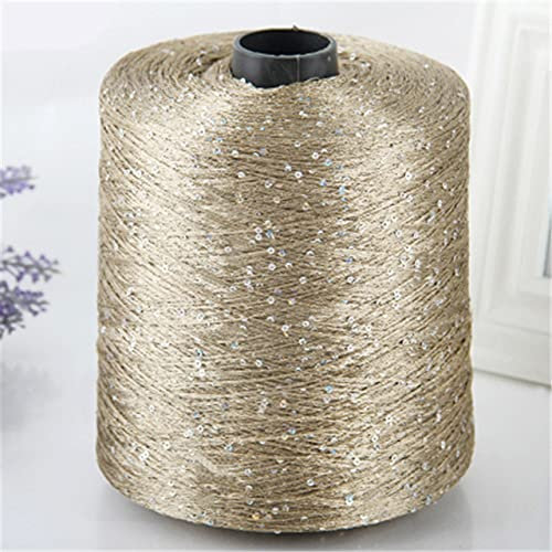 KEMTAT Häkelgarn zum Stricken, Polyestergarn mit Pailletten, Garn 500 g, Garn mit Schlaufen, Strickgarn mit Lurex, großes Spulengarn