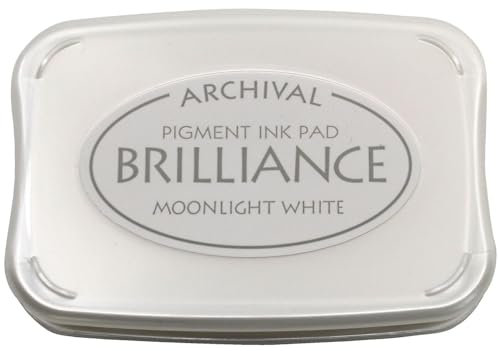 Artoz Stempelkissen Brilliance Weiß – 97 x 67 x 18 mm – metallische Stempelkissen-Farbe zum Stempeln auf Papier, Karten für Einladungen, Grüße oder zur Hochzeit