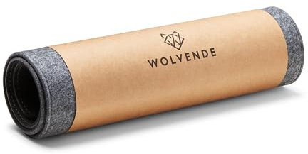 Wolvende Premium Felt Desk Mat | Large 40cm x 90cm | Multifunctional Desk Pad for Home Office | Mid Grey