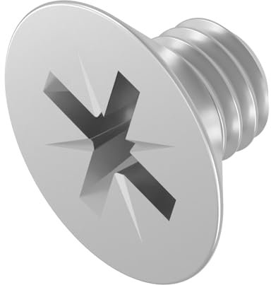 SECCARO Lot de 20 vis à tête fraisée M5 x 6 mm en acier inoxydable V2A VA A2 DIN 965 Phillips PZ Filetage complet