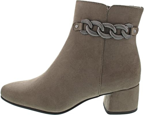 MARCO TOZZI Damen Stiefeletten mit Absatz Elegant mit Reißverschluss, Braun (Stone), 41 EU