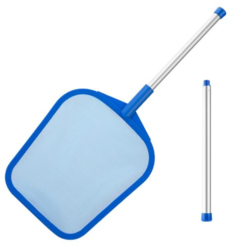 Hot Tub Skimmer Spa Net, Pool Skimmer Net with Pole, 26'', Ultra Fine Mesh Skimmer Rake, Swimming Pool Leaf Skimmer Net with Aluminum Pole, Spa Hot Tub Skimmer for Fast Cleaning, Leaves, Debris