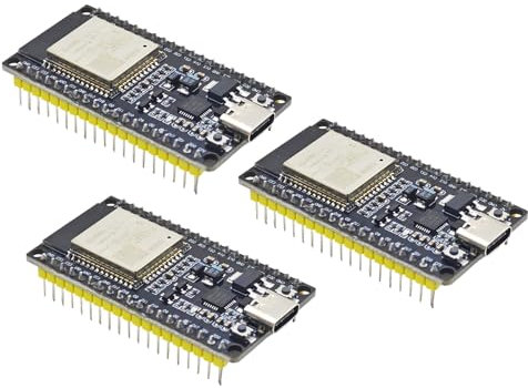 ESP32 NodeMCU Module 38 Pin, 3 Stück ESP-Wroom-32 Development Board Kit 2.4 Ghz WiFi + Bluetooth 4.2 Dual Core Microcontroller USB Type-C Interface CP-2102 Chip für Arduino IDE
