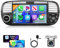 2G+64G Wireless Carplay Android Autoradio 2 Din per FIAT 500 2007-2015 con Android Auto Mirror Link GPS Navi WiFi 7 Pollici Autoradio con Bluetooth FM/RDS/DAB Comandi al Volante Telecamera Posteriore