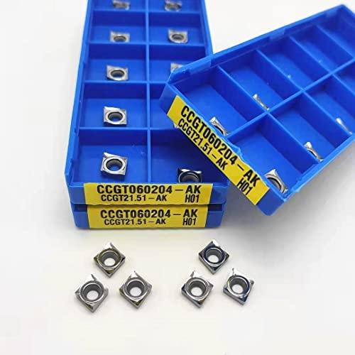 10 Stück Hartmetallklinge CCGT060204 AK H01 10 Stück Aluminiumschneider CCGT 060204 Schneidwerkzeug Drehwerkzeug CNC-Werkzeug AL + ZINN Legierung Holz