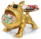 Französische Bulldogge Figuren Statue, Bulldogge Tablett Deko, Hund Skulptur Schlüsselschale für Wohnzimmer, Eingangsbereich, Büro, Schreibtischdekoration (Gold)
