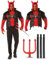 Bella Dox Red Demons Devil Evil Costume for Man Halloween Horror Fancy Dress Props Theme Party Outfit - Shirt with Attached Hood and Vest + Devils Pitch Fork (STD)