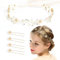 BOOMTOP Blumen Haarband Blumenkranz Hochzeit Oktoberfest Haarschmuck Sonnenblume Stirnband Dirndl Strass Haarreif mit 4 Haarspangen Gänsenblümchen Haarkranz Damen Hochzeit Karneval Kopfschmuck Gold