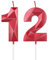 mciskin Red 12th Birthday Candles, 3D Number 12 Candles for Cake, Girls Boys 12th Birthday Decorations,Pearl Red Candle Cake Topper Decorations for Birthday Party Weddings Anniversary Supplies