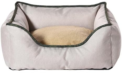 Dehner Lieblinge Kuschelbett Beanie, Hundebett/Katzenbett pflegeleicht, ca. 47 x 37 x 17 cm, Größe XS, aus recycelten Materialien, Oxford/Polypropylen, beige