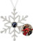Bocheng Personalisierte Weihnachtskugel mit Schneeflocken, personalisierbar, Projektionsfoto, Weihnachtsdekoration (Silber, 5 cm)