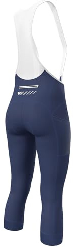 Lo.gas Fahrradhose Damen Gepolstert 3/4 Radlerhose Trägerhose Atmungsaktiv Bib Shorts Elastische Radhose Mit TräGer,High-Waist Radlershorts mit UPF50+ XXL Blau
