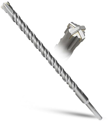 METOTY SDS Plus Drill Bit 18 mm x 350 mm, Masonry Drill, Hammer Drill, Concrete Drill, for Stone, Concrete, Natural Stone, Brick Wall