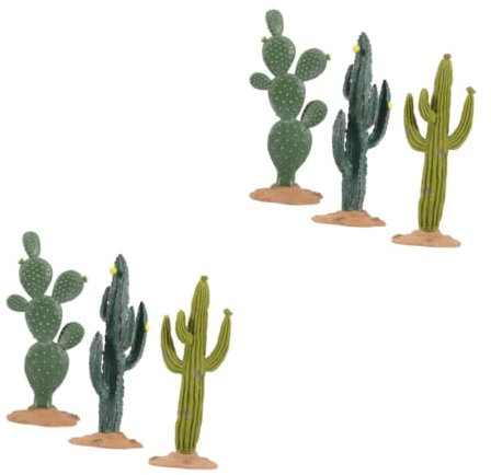 TOPBATHY 2 Sätze Simulierte Kaktusdekoration Kakteen Basteln Aquariumkaktus Thematisiert Kunstpflanze Kunstplflanze Pflanzen Kaktus-miniaturfiguren Basteln Sie Kaktusdekore PVC 3 Stück * 2