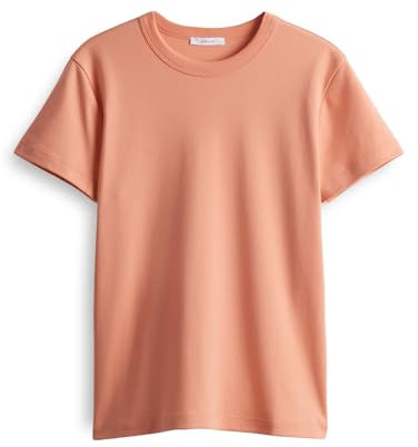 OPUS Damen Kurzarmshirt | T-Shirt SAMUN Slim aus BCI Cotton Mix Pale orange, 42