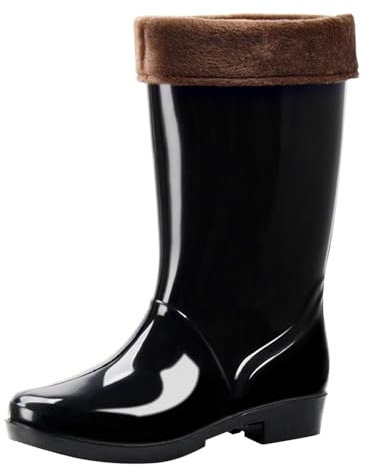 Dasfsagh Stivali Da Acqua Donna Pioggia Economici Impermeabili Antiscivolo Molto Comodi Gomma Scarpe Da Lavoro Cucina Stivali da Acqua Donna Economici, Nero , 37 EU