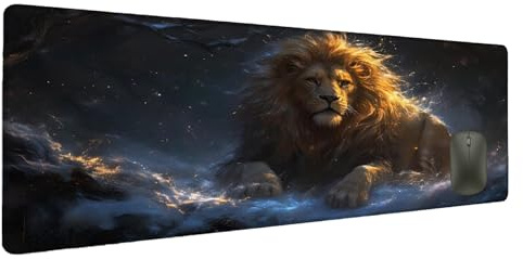 Cool Mouse Mat Gaming Mouse Pad Large 1500x800mm Lion, Desk Pad Gaming Mats for Computer Accessories, Mousemat Waterproof Non-Slip Base Keyboard Protector Soft Smooth for Home Office Gaming Room B-6