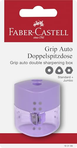 Faber-Castell 183186 Doppelgriff-Anspitzer, Pastellviolett