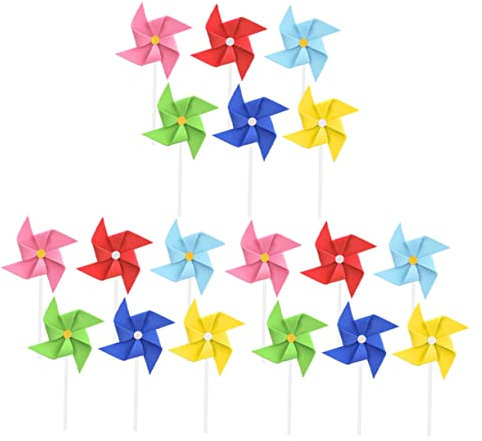 Toddmomy 1 Satz Windmühlenkarte Party Oh Für Kuchen -topper Torten Topper Cake Topper Shower Geburtstagstorte Geburtstagstortendekoration Eva Colorful 18 Stück