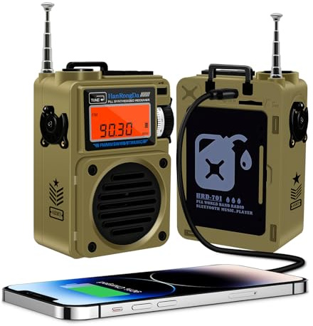 Tragbares Radio, batteriebetrieben, AM-FM-Radio-Taschenradio, Mini-Receiver mit 1000 mAh wiederaufladbarem Akku, für den Innen- und Außenbereich und Notfall