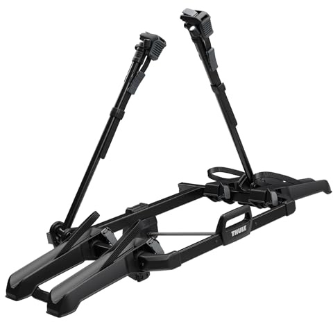 Thule Outpace 2 Bike Hitch Rack - Compact & Lightweight Platform Bike Rack - Foldable Design - Fits Most Bike Styles - 110lb Capacity 55lbs per Bike - 2 & 1.25 Hitch Compatibility