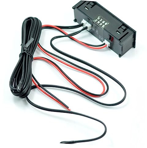 Elektronisches Auto Uhrmodul mit Temperaturanzeige und Display | Kunststoff, Rot, Selbstklebende Montage, für Armaturenbrett und Aquarium, Präzise Zeitmessung
